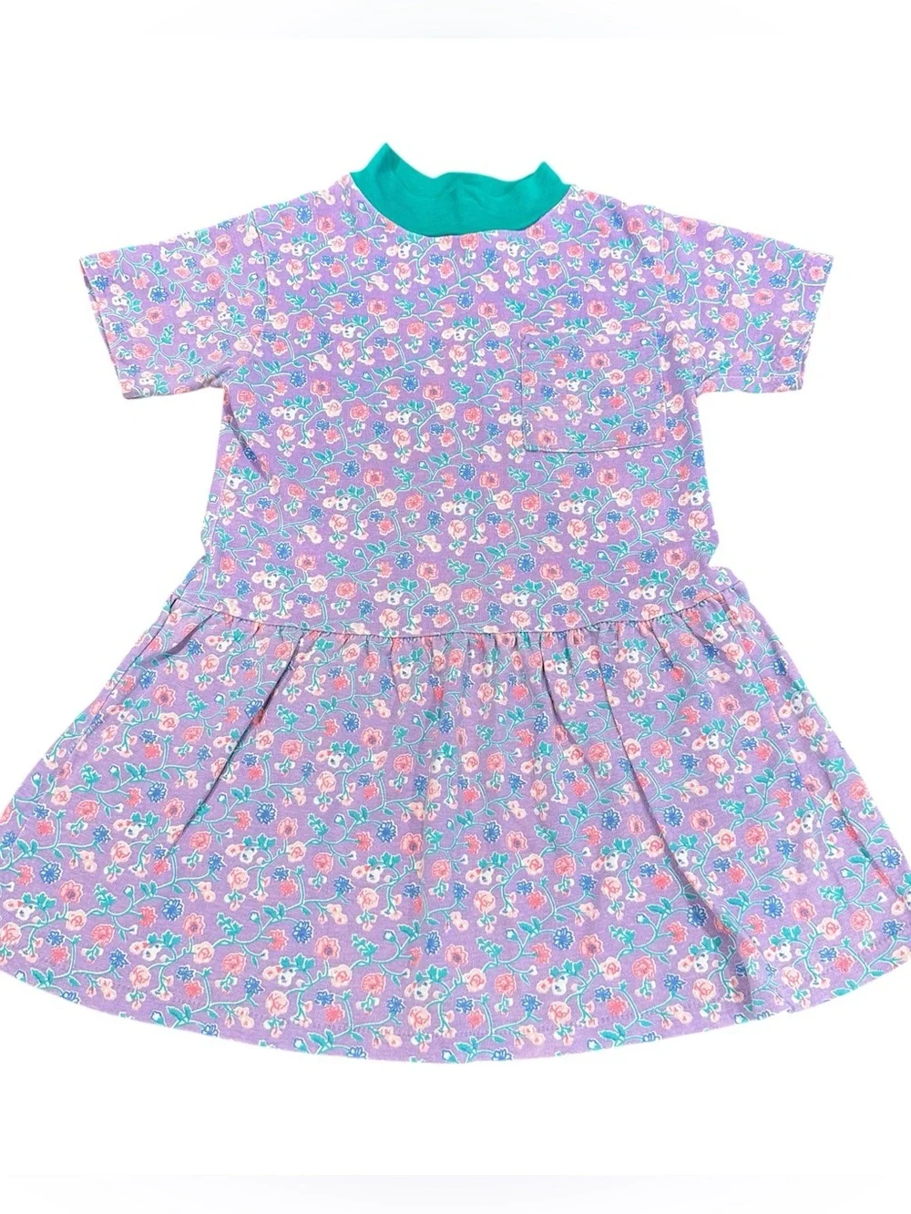 Vintage 4T floral 80s 90s dress girls 4 toddler purple Flying Colors